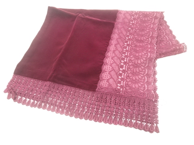 JAPANESE SHAWL / VELVET / LACE / FLOWER